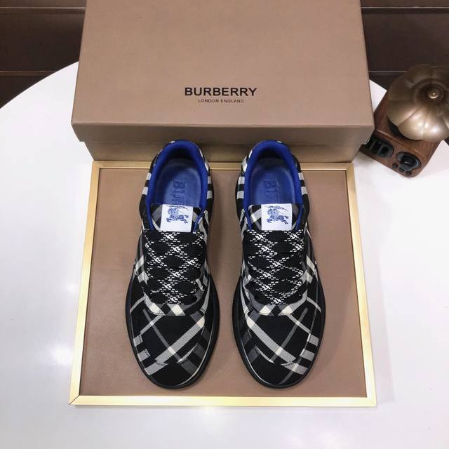 工厂 Burberry巴宝莉 经典低帮运动鞋｜进口牛皮搭配经典格纹布料｜羊皮内里｜原版大底｜做工精细穿着舒适 Size：38-44 45定做